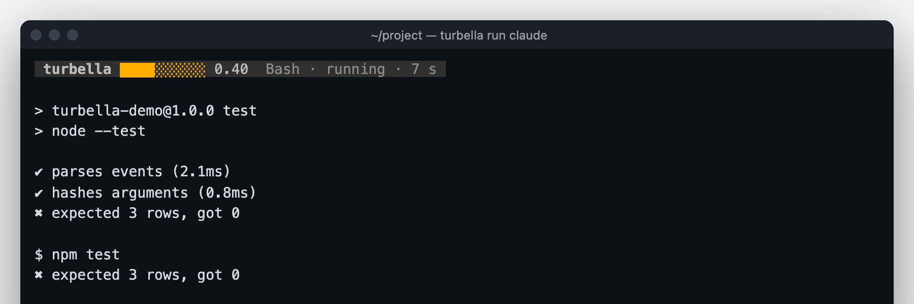 The strip on a terminal's top row: the gauge and Bash running